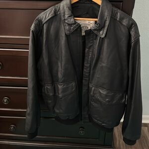 Heavy weight black bomber jacket